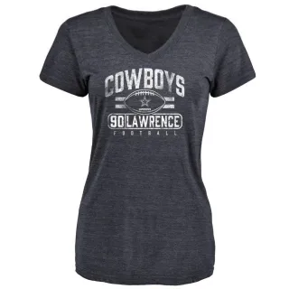 Demarcus Lawrence Women's Dallas Cowboys Flanker Tri-Blend T-Shirt - Navy