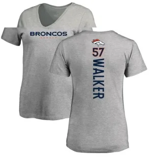 DeMarcus Walker Women's Denver Broncos Backer V-Neck T-Shirt - Ash