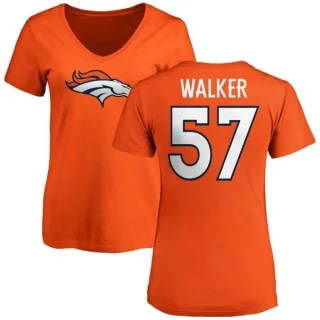 DeMarcus Walker Women's Denver Broncos Name & Number Logo Slim Fit T-Shirt - Orange