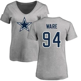 DeMarcus Ware Women's Dallas Cowboys Name & Number Logo T-Shirt - Ash