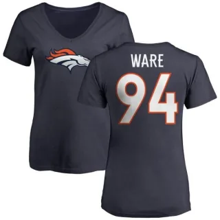 DeMarcus Ware Women's Denver Broncos Name & Number Logo Slim Fit T-Shirt - Navy