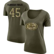 Demetrius Flannigan-Fowles Women's San Francisco 49ers Salute to Service Olive Legend Scoop Neck T-Shirt