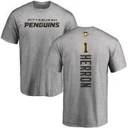 Denis Herron Pittsburgh Penguins Backer T-Shirt - Ash