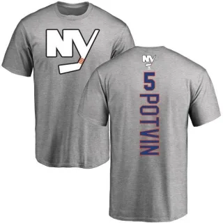 Denis Potvin New York Islanders Backer T-Shirt - Ash