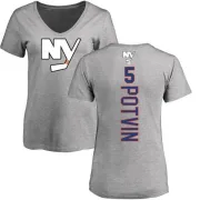 Denis Potvin Women's New York Islanders Backer T-Shirt - Ash