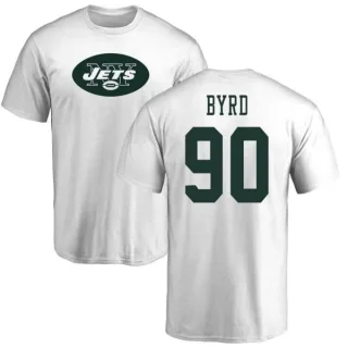 Dennis Byrd New York Jets Name & Number Logo T-Shirt - White