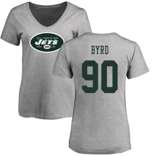 Dennis Byrd Women's New York Jets Name & Number Logo Slim Fit T-Shirt - Ash