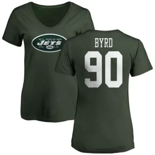 Dennis Byrd Women's New York Jets Name & Number Logo Slim Fit T-Shirt - Green