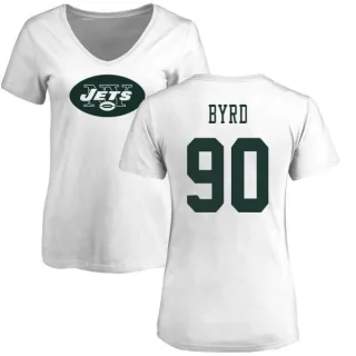 Dennis Byrd Women's New York Jets Name & Number Logo Slim Fit T-Shirt - White