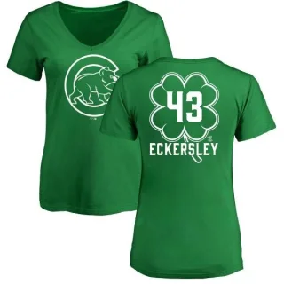 Dennis Eckersley Women's Chicago Cubs Dubliner Name & Number V-Neck T-Shirt - Kelly Green