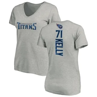 Dennis Kelly Women's Tennessee Titans Backer V-Neck T-Shirt - Ash