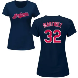 Dennis Martinez Women's Cleveland Indians Name & Number T-Shirt - Navy