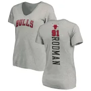 Dennis Rodman Women's Chicago Bulls Ash Backer T-Shirt