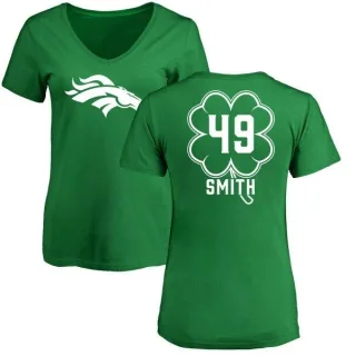 Dennis Smith Women's Denver Broncos Green St. Patrick's Day Name & Number V-Neck T-Shirt