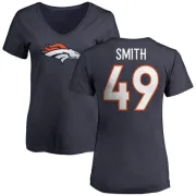 Dennis Smith Women's Denver Broncos Name & Number Logo Slim Fit T-Shirt - Navy