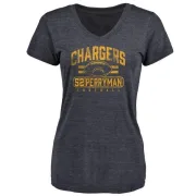 Denzel Perryman Women's Los Angeles Chargers Flanker Tri-Blend T-Shirt - Navy