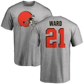 Denzel Ward Cleveland Browns Name & Number Logo T-Shirt - Ash