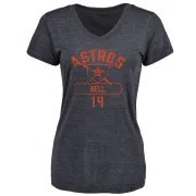 Derek Bell Women's Houston Astros Base Runner Tri-Blend T-Shirt - Navy