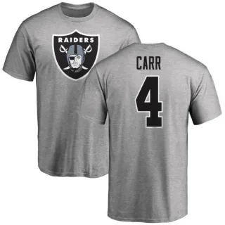 Derek Carr Oakland Raiders Name & Number Logo T-Shirt - Ash