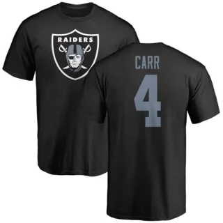 Derek Carr Oakland Raiders Name & Number Logo T-Shirt - Black