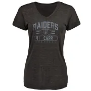 Derek Carr Women's Oakland Raiders Flanker Tri-Blend T-Shirt - Black