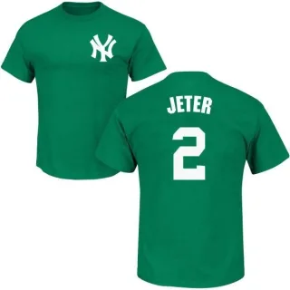 Derek Jeter New York Yankees St. Patrick's Day Name & Number T-Shirt - Green