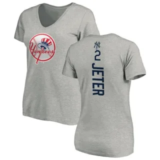 Derek Jeter Women's New York Yankees Backer Slim Fit T-Shirt - Ash