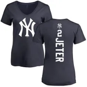 Derek Jeter Women's New York Yankees Backer Slim Fit T-Shirt - Navy