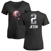 Derek Jeter Women's New York Yankees Midnight Mascot V-Neck T-Shirt - Black