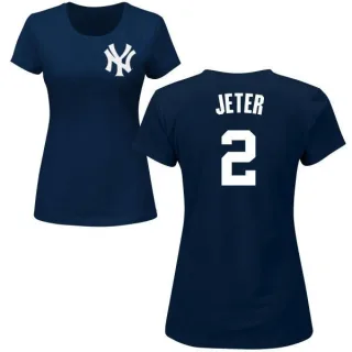 Derek Jeter Women's New York Yankees Name & Number T-Shirt - Navy