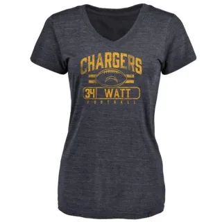 Derek Watt Women's Los Angeles Chargers Flanker Tri-Blend T-Shirt - Navy