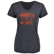 Derek Wolfe Women's Denver Broncos Flanker Tri-Blend T-Shirt - Navy