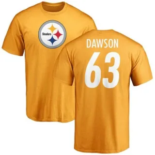 Dermontti Dawson Pittsburgh Steelers Name & Number Logo T-Shirt - Gold