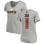 Derrel Thomas Women's San Francisco Giants Backer Slim Fit T-Shirt - Ash