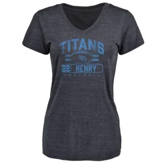 Derrick Henry Women's Tennessee Titans Flanker Tri-Blend T-Shirt - Navy