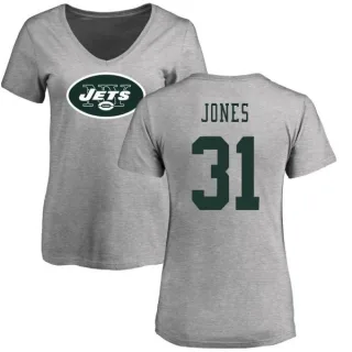 Derrick Jones Women's New York Jets Name & Number Logo Slim Fit T-Shirt - Ash