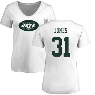 Derrick Jones Women's New York Jets Name & Number Logo Slim Fit T-Shirt - White