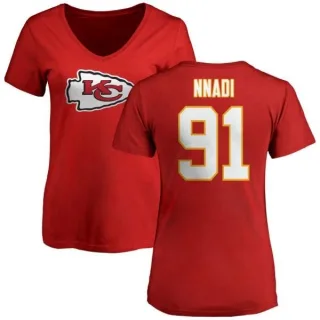 Derrick Nnadi Women's Kansas City Chiefs Name & Number Logo Slim Fit T-Shirt - Red