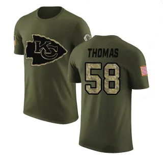 Derrick Thomas Kansas City Chiefs Olive Salute to Service Legend T-Shirt