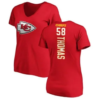 Derrick Thomas Women's Kansas City Chiefs Backer Slim Fit T-Shirt - Red