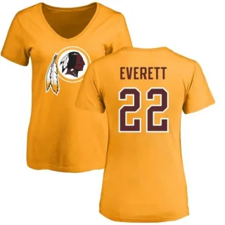 Deshazor Everett Women's Washington Redskins Name & Number Logo Slim Fit T-Shirt - Gold