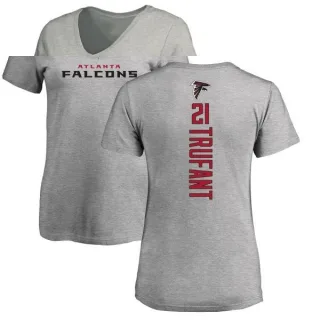 Desmond Trufant Women's Atlanta Falcons Backer V-Neck T-Shirt - Ash