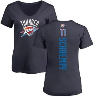 Detlef Schrempf Women's Oklahoma City Thunder Navy Backer T-Shirt