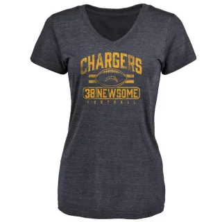 Detrez Newsome Women's Los Angeles Chargers Flanker Tri-Blend T-Shirt - Navy