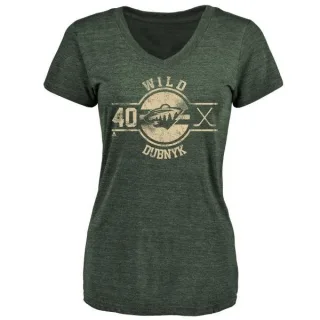 Devan Dubnyk Women's Minnesota Wild Insignia Tri-Blend T-Shirt - Green