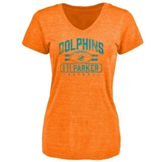 DeVante Parker Women's Miami Dolphins Flanker Tri-Blend T-Shirt - Orange