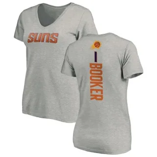 Devin Booker Women's Phoenix Suns Ash Backer T-Shirt
