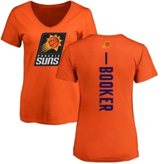 Devin Booker Women's Phoenix Suns Orange Backer T-Shirt