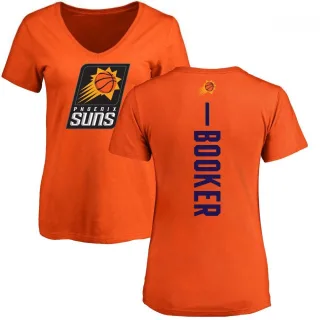 Devin Booker Women's Phoenix Suns Orange Backer T-Shirt