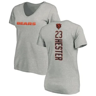 Devin Hester Women's Chicago Bears Backer V-Neck T-Shirt - Ash